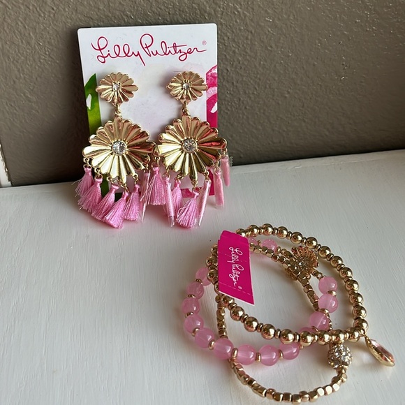 NWT Lilly Pulitzer Mandevilla Earrings and Bracelets set - Picture 3 of 5